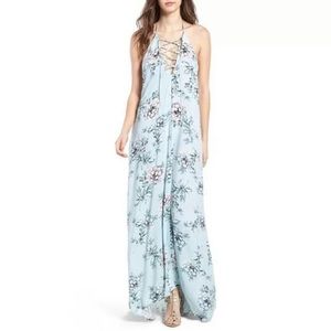 SHOW ME YOUR MUMU Logan Lace Up Floral Maxi Dress Wildflower Breeze Large